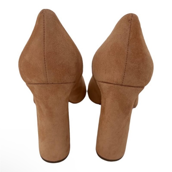 SEBASTIAN Italy Pumps Sand Suede Leather Heels Size 38 NEW - Picture 8 of 13